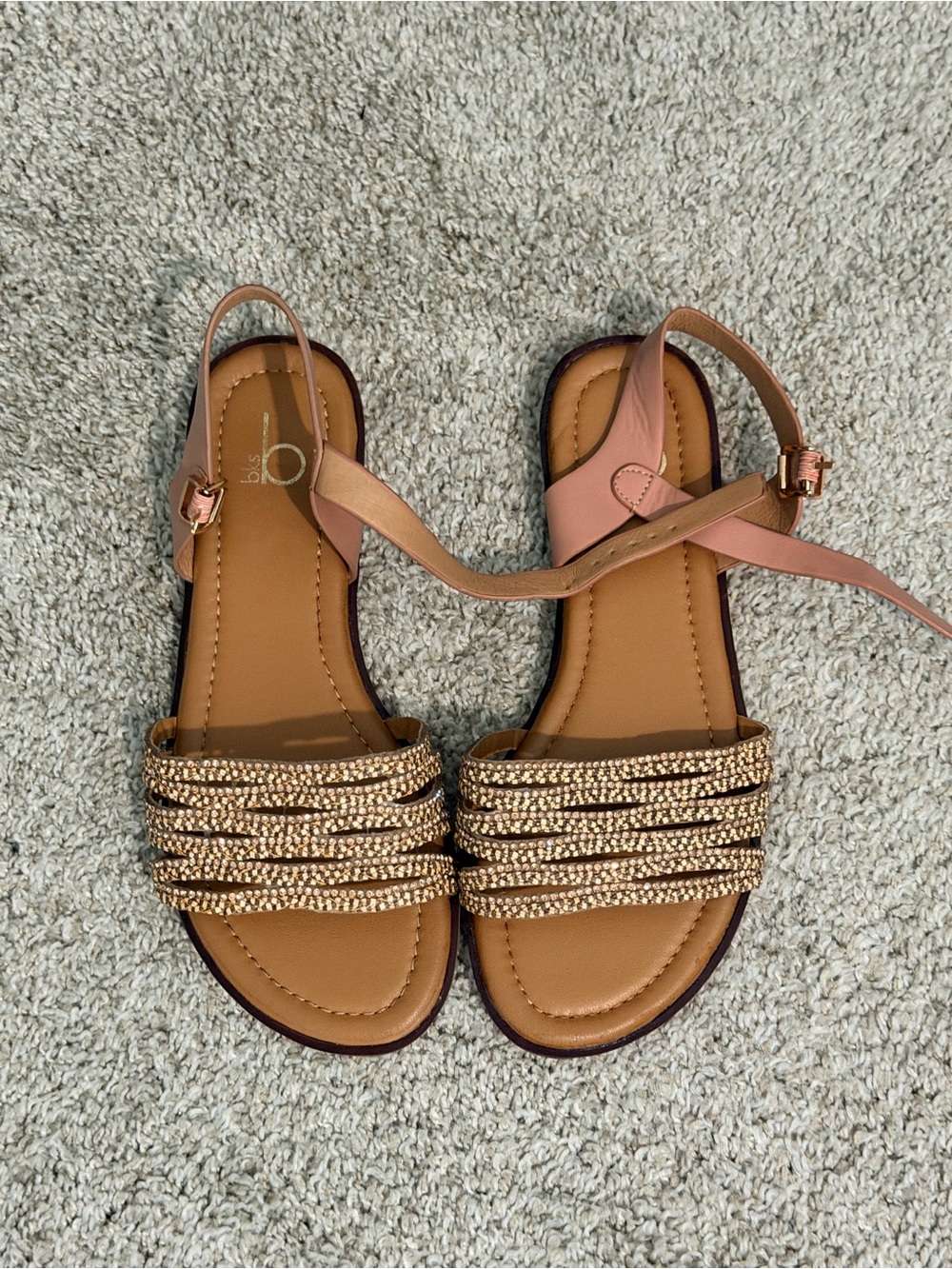 Bakers  Rose-Tan Beaded Strappy Women's Sandals